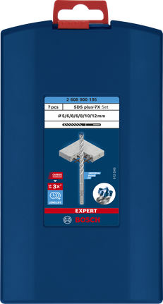 Bosch SDS plus-7X 7-delt hammerboresæt 5/6/6/8/8/10/12 mm.