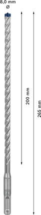 Bosch EXPERT SDS plus-7X 8 mm hammerbor, 200 mm længde.