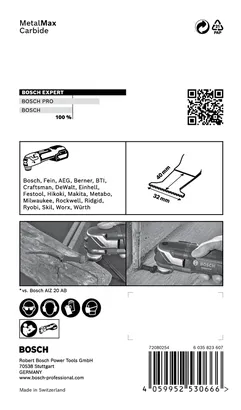 Bosch Expert MetalMax multiværktøjsklinge 40 x 32 mm.