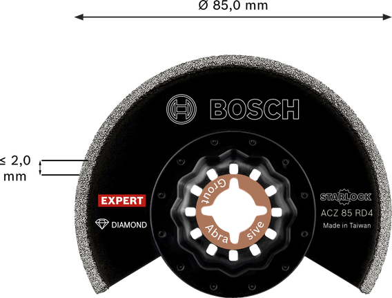 Bosch EXPERT Grout Segment Blade ACZ 85 RD4 diamantklinge.