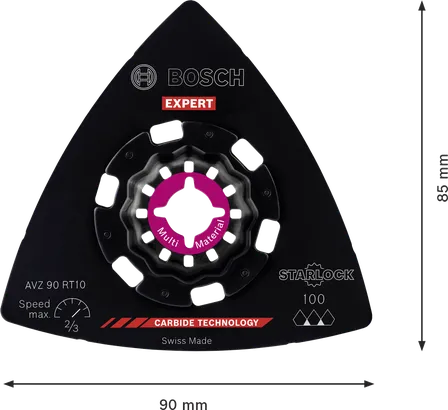 Bosch EXPERT slibeplade AVZ 90 RT10 hårdmetal 100 korn.
