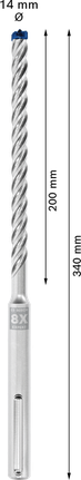 Bosch EXPERT SDS max-8X hammerbor 14x200x340 mm.