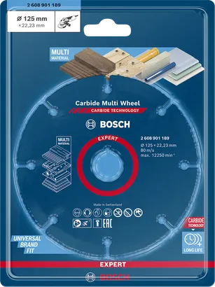 Bosch EXPERT Multi Material 125×22,23 mm skæreskive.