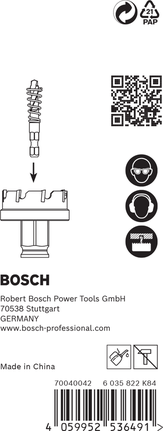 Bosch EXPERT Power Change Plus pilotbor i metalplade.