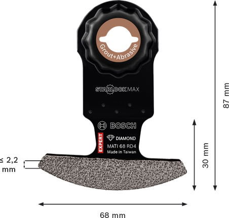 Bosch EXPERT hjørneklinge MATI 68 RD4 diamant multiværktøjsklinge.