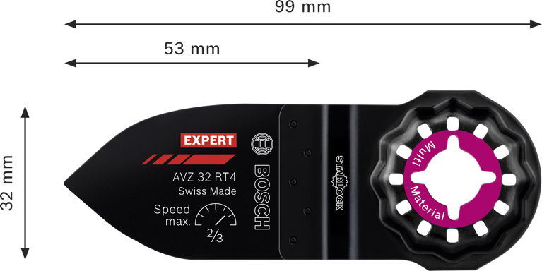 Bosch EXPERT Slibefinger AVZ 32 RT4 hårdmetal multiværktøjsplade.