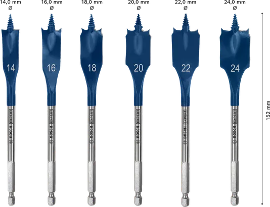 Bosch EXPERT Self Cut Speed spadeboresæt med 6 dele.