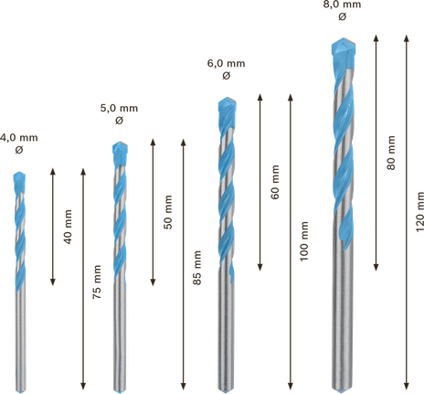 Bosch EXPERT MultiConstruction CYL-9 boresæt, 4 dele.