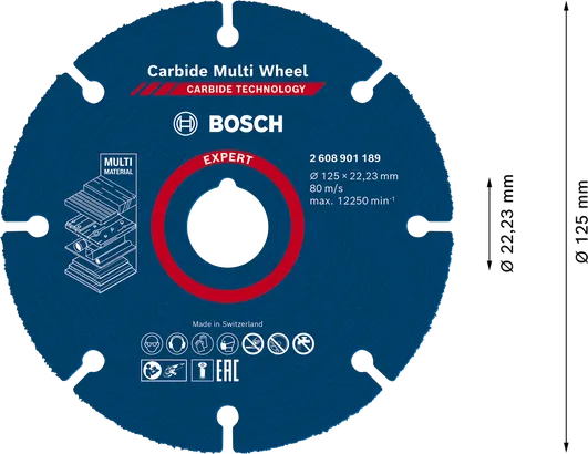 Bosch EXPERT Multi Material hårdmetalskæreskive 125 mm.