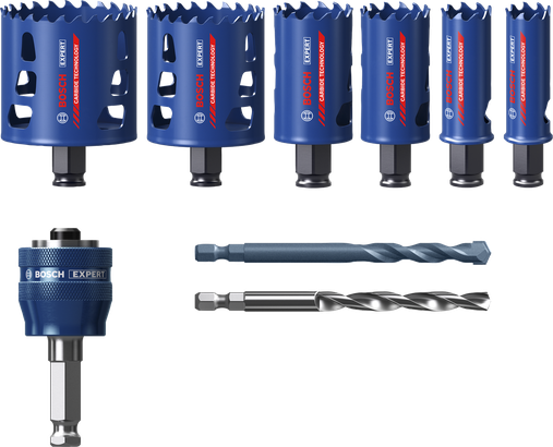 Bosch EXPERT hulsavsæt til flere materialer, 9 dele, hårdmetal tænder.