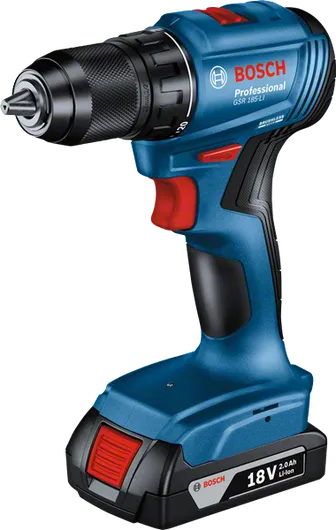 Bosch GSR 185-LI akku-boremaskine med 18V 2,0Ah batteri.