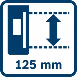 Langt modtageområde på 125 mm 