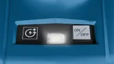 Bosch GTB 18V-45 tænd/sluk-knap og indikatorpanel.