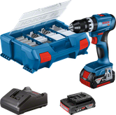 Bosch GSB 18V-45 akku-boremaskinesæt med tilbehør.