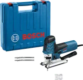 Bosch GST 150 CE stiksav med kuffert og savklinger.