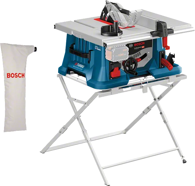 Bosch GTS 18V-216 bordrundsav med foldbart stativ.