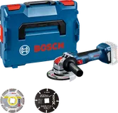 Bosch GWX 18V-7 vinkelslibersæt med X-LOCK-skiver.