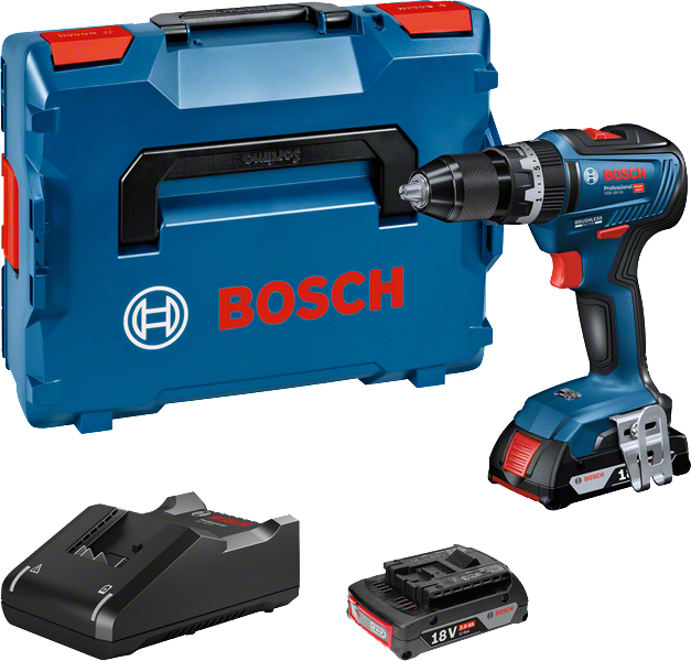 Bosch GSB 18V-55 akku-boremaskinesæt med kuffert.