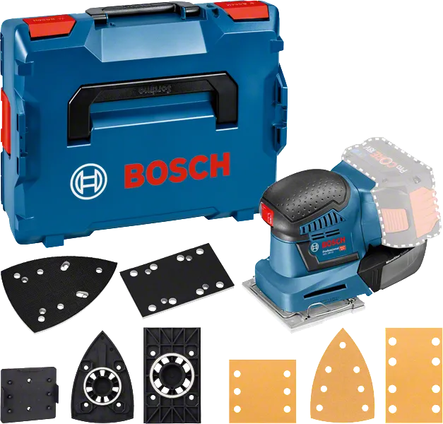Bosch GSS 18V-10 batteridrevet excenterslibersæt.