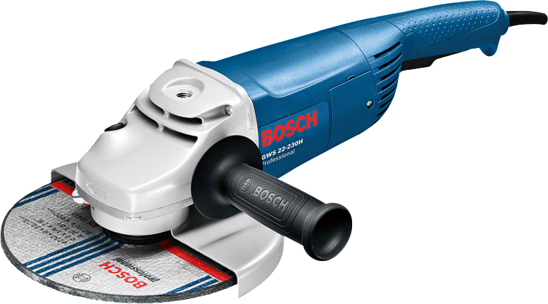 Bosch GWS 22-230 H vinkelsliber med sidehåndtag.