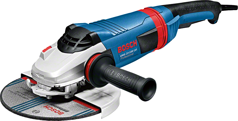 Bosch GWS 22-230 LVI vinkelsliber med sidehåndtag.