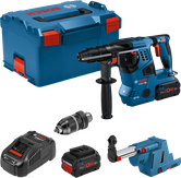 Bosch GBH 18V-28 borehammer med batteri, kuffert og tilbehør.