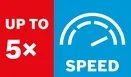 5x hastighed.