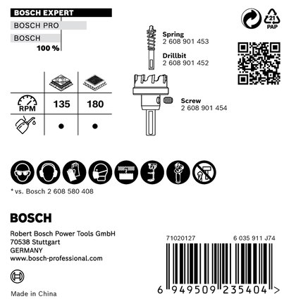 Bosch EXPERT hulsav til plademetal 90 mm.
