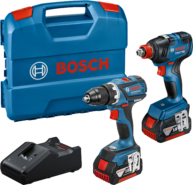 Bosch GDX 18V-200 batteridrevet slagskruetrækker- og boremaskinesæt.