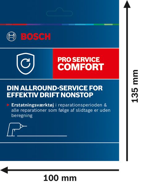 Bosch Pro Service Comfort reparationskort.