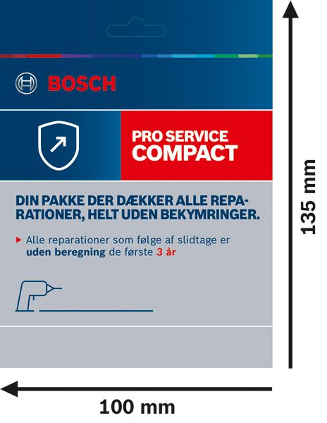 Bosch Pro Service Compact reparationspakkekort.
