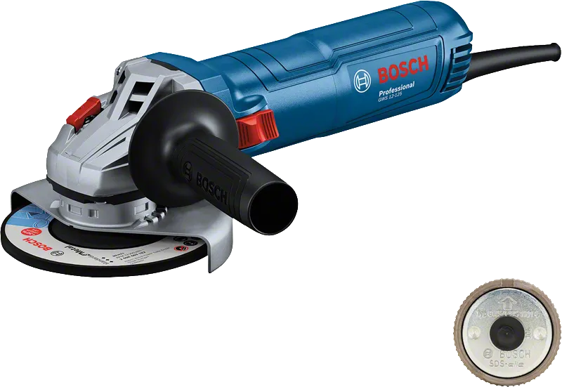 Bosch GWS 12-125 vinkelsliber med standard sidehåndtag.