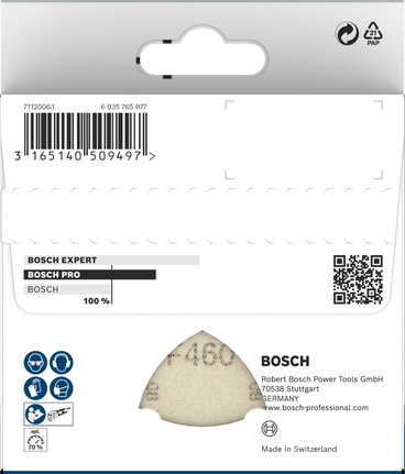 Bosch PRO F460 slibeblad 93×93 mm.