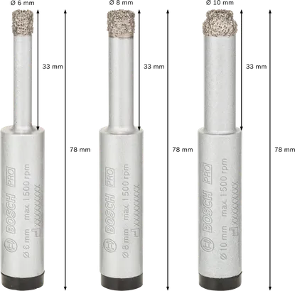 Bosch PRO keramisk tørboresæt 6,8,10 mm.