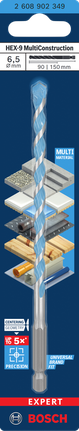 Bosch EXPERT HEX-9 6,5×150 mm multikonstruktionsbor.