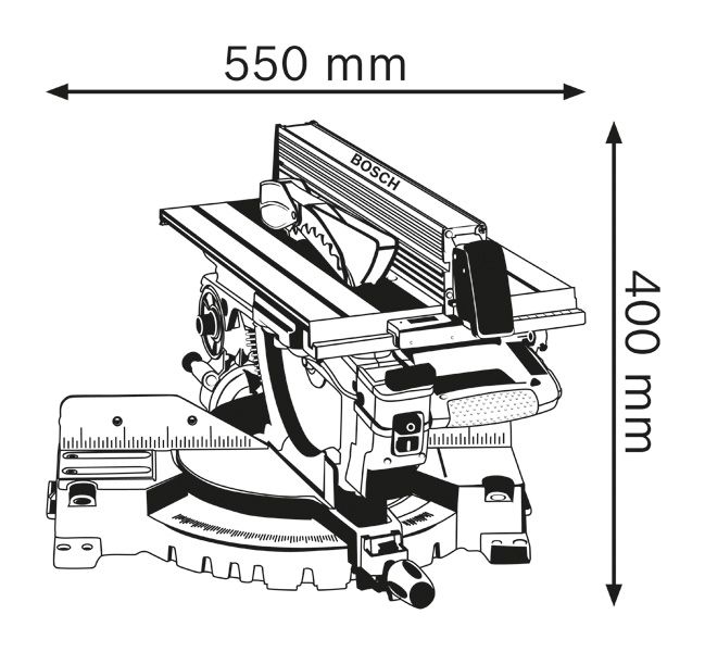 Kombinationssavens dimensioner.