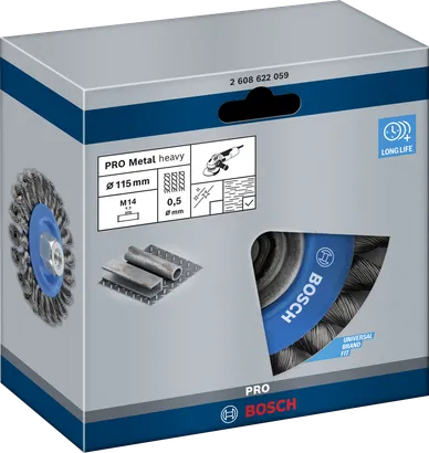 Bosch PRO Metal kraftig ståltrådsskive 115×0,5 mm.