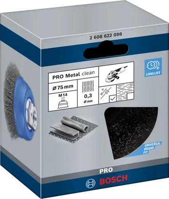 Bosch PRO Metal Clean kopbørste 75 x 0,3 mm.