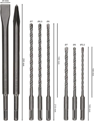 Bosch PRO SDS plus-4C mejsel- og boresæt, 8 dele.