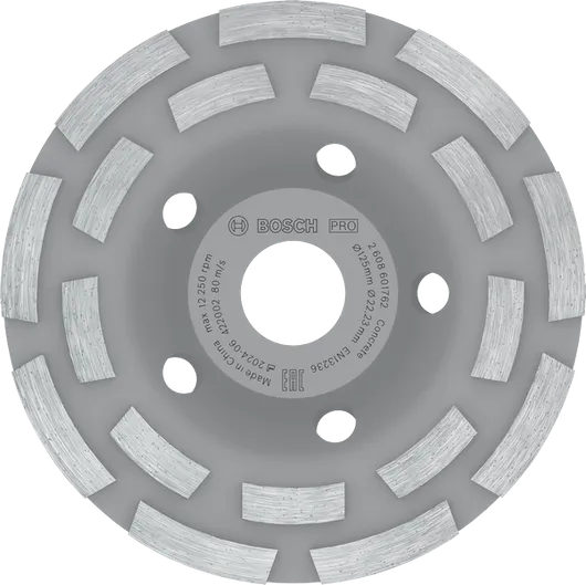 Bosch PRO betonslibehoved 125 mm til overfladeslibning.