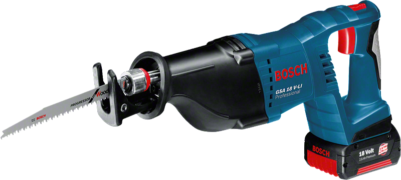 Bosch batteridrevet bajonetsav GS4 18 V-LI til træ.