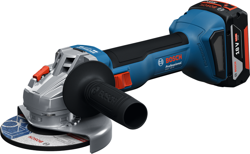Bosch GWS 18V-8 akku-vinkelsliber, 4Ah batteri.