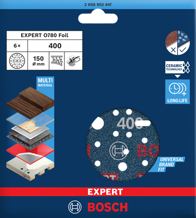 Bosch EXPERT O780 150 mm G400 slibeskive.