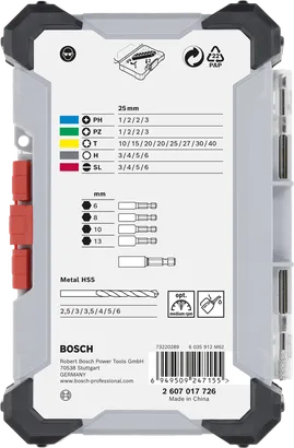 Bosch 35-delt skruetrækkerbit og metal HSS-boresæt.