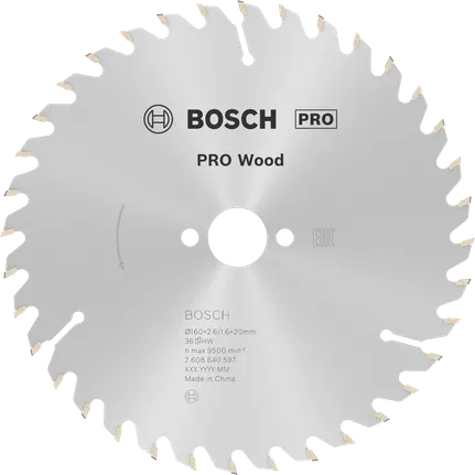 Bosch PRO Wood rundsavklinge 160 mm 36 tænder.