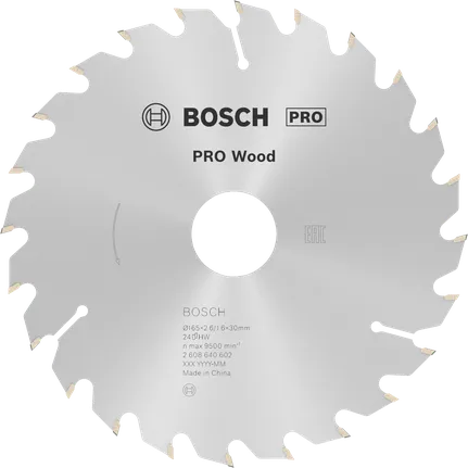 Bosch PRO Wood rundsavklinge, 165 mm 24T.