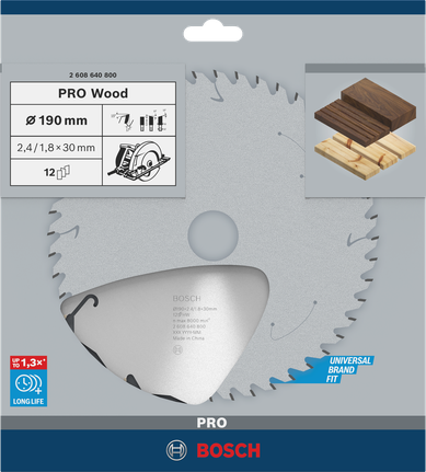 Bosch PRO Wood 190 mm rundsavklinge.