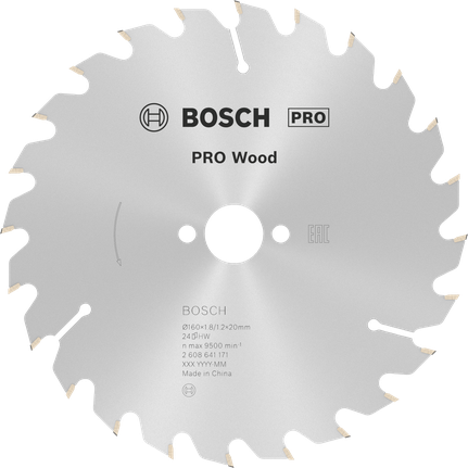 Bosch PRO Wood rundsavklinge 160 mm T24 til træ.