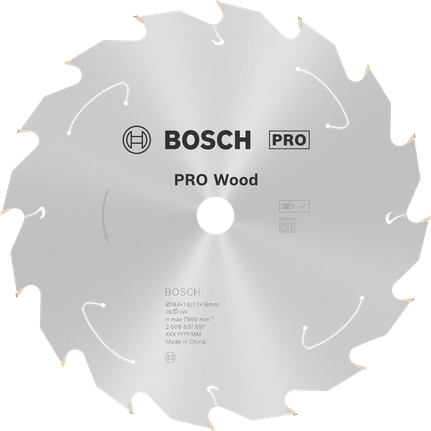 Bosch PRO Wood akku-rundsavklinge 184 mm.
