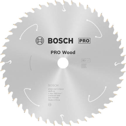 Bosch PRO Wood akku-rundsavklinge 184 mm T48.